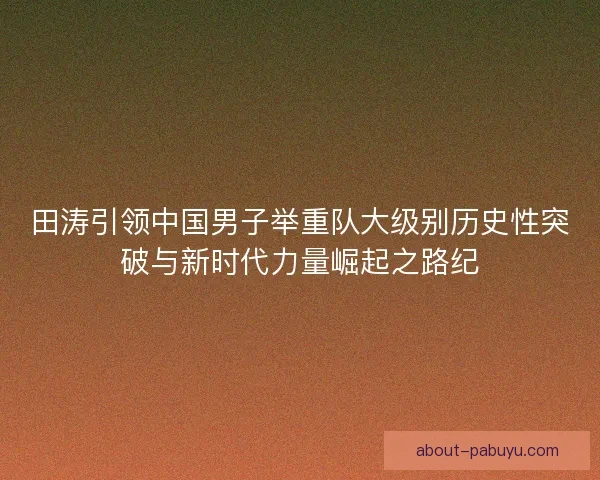 田涛引领中国男子举重队大级别历史性突破与新时代力量崛起之路纪